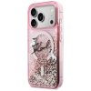 Etui Karl Lagerfeld Liquid Glitter Karl  Script Logo MagSafe do iPhone 17 Pro różowy